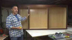 That said, the total depth of my base cabinets including the door was about 24 deep and upper cabinets was about 13 ¾. How To Build Your Own Kitchen Cabinets Part 4 Youtube