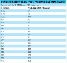 Peak Flow Meter Chart Child Peak Flow Chart Children Peak