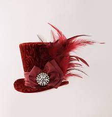 Wine Red Mini Top Hat Burlesque Hat Gothic Steampunk Etsy Mini Top Hat Hat Design Ideas Hat Design