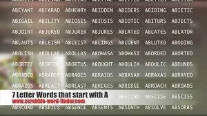 If you want to find all the 7 letter words you can possibly play, you'll need to unscramble letters into words. 7 Letter Words That Start With A Youtube