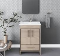 Volpa USA Pacific 24-inch Ash Grey Freestanding Bathroom Vanity Set