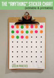 Each sticker chart has space to record personal goals and things that she will work on each week. The Anything Sticker Chart Free Printable Make And Takes