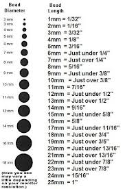 bead diameter chart art of handmade crafts