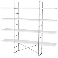 Ikea Enetri Shelf Unit White Gray Adjustable Feet For Stability On Uneven Floors Cross Brace Helps Keep The She Shelves Shelving Unit Ikea Shelving Unit