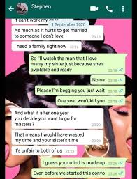 There is somebody in the room, i heard voices. Leaked Chat I M Getting Married To Your Sister Cos She S Ready Man Tells His Girlfriend After She Repeatedly Turned Down His Proposal