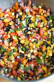 Black Bean And Corn Salsa Recipe This Black Bean And Corn Salsa Can T Be Beat Sweet Corn Three Kinds Of Bell Peppers Red Onions B In 2020 Black Bean Corn Salsa Fresh Tomato Recipes Corn Bean Salsa