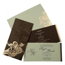 Brown Matte Floral Themed Screen Printed Wedding Invitations Hinduweddinginvitations H Screen Printed Wedding Invitations Wedding Cards Hindu Wedding Cards