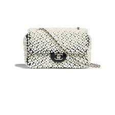 Black And White Chanel Bag Chanel Ss2019 White Black Imitation Pearls Lambskin Gold Tone Metal Flap Bag 4 900 Chanel Bag Flap Bag Bags