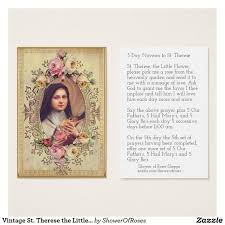 Vintage St Therese The Little Flower Novena Roses Business Card Zazzle Com Holy Communion Invitations First Holy Communion Communion Invitations