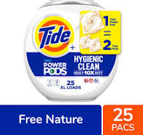 Tide Pods Hygienic Clean Heavy Duty Free Nature Laundry Detergent Pods, 25  ct