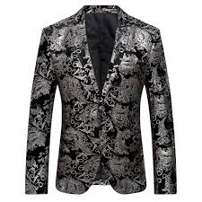 Sannysis Herren Anzugjacke Elegant Floral Jacquard Sakkos Slim Fit Vintage Gastgeber Show Karneval Kostum Hochzeit In 2020 Anzug Jacke Anzug Herren Slim Fit Anzugjacke