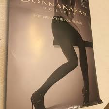 Donna Karan Black Small Petite Sandalfoot Tights Nwt