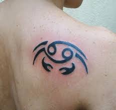 It's a small zodiac sign that utilizes minimalist mark with added space elements such as a star or moon with astrology. Cancer Zodiac Tattoo