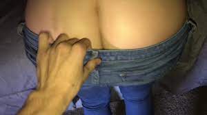 Jeans bent over