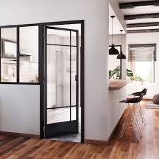 Bloc Porte Fin De Chantier Atelier Vitre Emma Noir H 204 X L 83 Cm P Gauche Leroy Merlin Bloc Porte Porte Coulissante Atelier Verriere Leroy Merlin