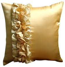 It is a delicate traditional embroidery for added visual and touchable texture. Vintage Style Ruffles Gold Satin Decorative Pillow Covers Vintage Honey Modern Pillowcases And Shams By The Homecentric Houzz