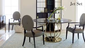 Abbott round metal dining table. Jet Set Dining Room Items Bernhardt