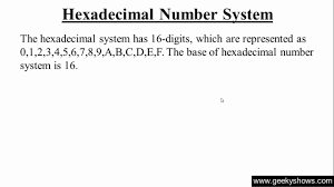 Hexadecimal Number System Hindi Youtube
