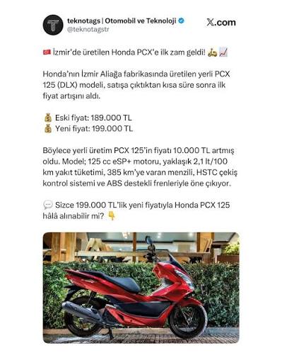 İzmir'den Çıkan PCX 125'e Zam Geldi: Ne Anlama Geliyor Bu Senin İçin?