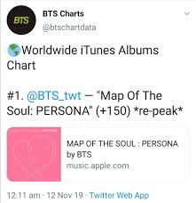 Updated Mots Persona Is Now 1 On Ww Itunes Albums Chart