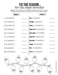 Slope Formula Slope Formula Color Activities Algebra