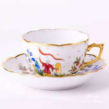 Collections of fine china tea sets, saucers, and bowls made for the chinese export market are widely known in traditional home decor. Tea Cup With Saucer Oriental Showmen Herend Austria