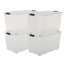 Iris Ohyama Set 4 Boites De Rangement Sur Roulettes Avec Couvercle Top Box Roller Tbr 70 Pl En 2020 Rangement Plastique Boite De Rangement Plastique Transparent