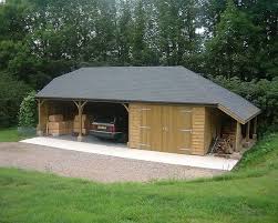 Two Open Carports 1 Enclosed Garage Bitumen Felt Slate Roof With One Half Hip And One Full Hip With A Logstor Timber Frame Building Carport Wooden Carports