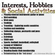list hobbies and interest on a resume