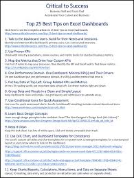 Download The Top 25 Dashboard Design Tips Sheet Critical