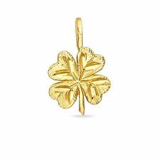 Four Leaf Clover Charm In 10k Gold Banter Clover Leaf Four Leaf Clover Clover Charm