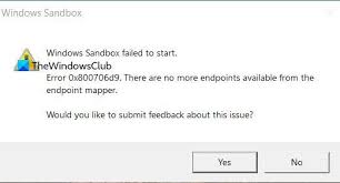 Windows Sandbox Error 0x800706d9 In 2020 Windows Sandbox Fails