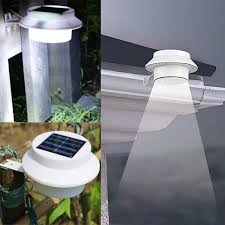 Garden 3 Led Solar Power Fence Gutter Light Super Bright Outdoor Yard Aisle Panel Lamp Alexnld Com
