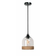 Home Decorators Collection 1 Light Oil Rubbed Bronze Pendant With Rope And Clear Seeded Glass Hdp98770 The Home Depot
