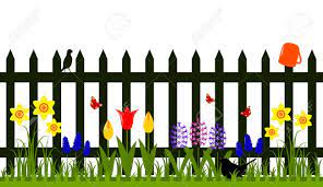 Flower garden fence theme elements. Vector Picket Fence With Spring Flowers Isolated On White Picket Fence Garden Vector Flowers White Picket Fence