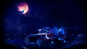 Wallpaper asus rog, neon, nightfall, skyscrapers, urban. Neon Car Wallpaper Hd 1920x1080 Wallpaper Teahub Io