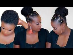 Summer Top Knot Bun With Tribal Braids On 4c Natural Hair Youtube Natural Hair Styles 4c Natural Hair Bun Hairstyles