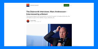 Internet pioneer marc andreessen is doubling down on bitcoin in a bet widespread adoption of the currency will fuel the growth of new businesses and technologies. Marc Andreessen S Strange And Infamous Satire Interview Was An Experiment Insider Says Usa Science News