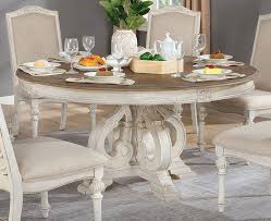 Deck out the dining room with rattan chairs to give. Arcadia Antique White Wood Round Dining Table By Furniture Of America