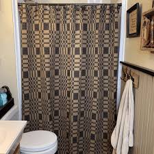 Black And Tan Shower Curtains Pin By Primitive Star Quilt Shop Pr On Primitive Bath In 2020 Tan Shower Curtain Primitive Shower Curtains Curtains