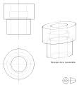 An oblique projection in mechanical drawing in which dimensions parallel to the third axis of the object are shortened one half to overcome apparent distortion. Oblique Projection Wikipedia