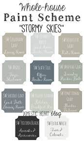 A popular alternative to wall panelling is to use crisp white subway tile. Whole House Paint Scheme Stormy Skies Paint Colors For Home Whole House Paint House Painting
