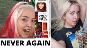 Generally speaking, many of the temporary hair colors out to that point, not all temporary hair dyes are created equal. L Oreal Colorista Washout Red Damaged My Blonde Hair Update Review Video In 2020 Youtube