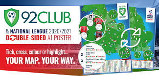 All about the russian premier league, cup and super cup. 2020 2021 92 Club And National League Football Stadium Poster Football Ground Map