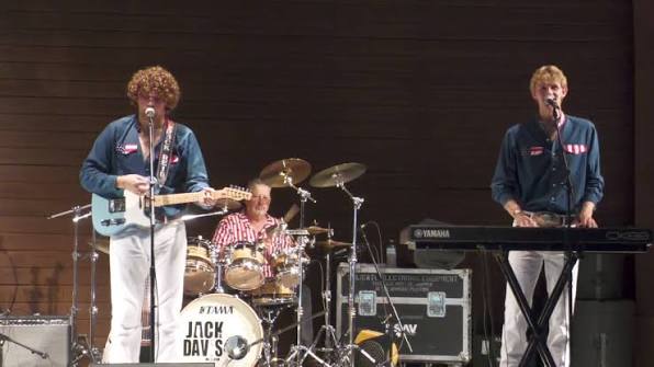 Statler Brothers grandsons Jack & Davis Reid performed at the Jackson River  Sports Complex in Covington, Virginia on Sat., August 24, 2024. Here they  are performing the George Strait classic country ...