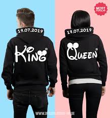 Blue king and queen hoodies. King Und Queen Pulli Mit Namen Designlounge