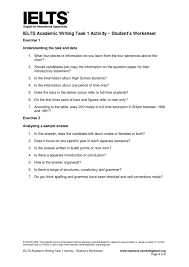 Ielts Academic Writing Task 1 Activity Student S Worksheet Exercise 1 2 Problem Solution Essay Ielts Writing Tasks
