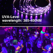 Onforu 32 8ft Led Uv Black Light Strip Kit 600 Units Uv Lamp Beads 12v Flexible Blacklight Fixtures 10m Led Ribbon Non Waterproof For Indoor Fluorescent Dance Party Stage Lighting Body Paint