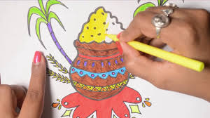 Raskrasil.com is thousands of coloring pages for you and your children. How To Draw Pongal Sankranti Pot With Sugarcane Step By Step Pongal Pot Drawing Draw Pot Youtube