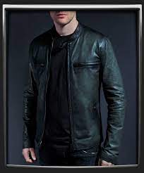 Cafe Racer Jackets Men Fashion Leather Jacket Grey Leather Jacket